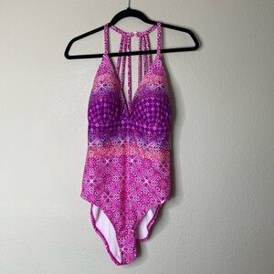La Blanca one piece swim suit womens 12 twelve NWT pink purple